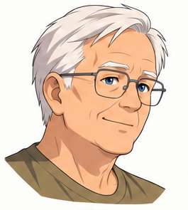 Mikey, the illustrated I Seek Serenity narrator